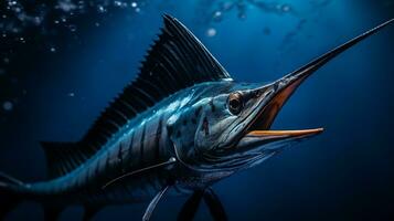 Wildlife photography of Photo of Swordfish. Generative AI