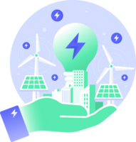 Sustainable energy concept illustration png