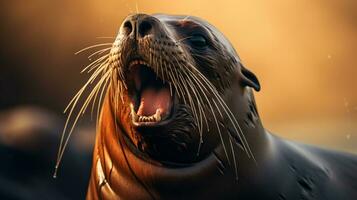 fauna silvestre fotografía de foto de mar león. generativo ai