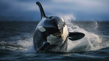 Wildlife photography of Photo of Killer Whale. Generative AI