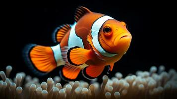 Wildlife photography of Photo of Clownfish. Generative AI
