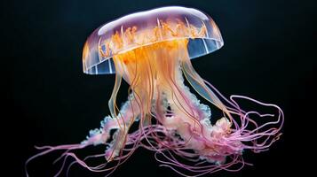 Wildlife photography of Photo of Jellyfish. Generative AI