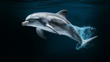 Wildlife photography of Photo of Dolphin. Generative AI