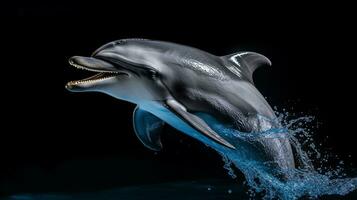 Wildlife photography of Photo of Dolphin. Generative AI