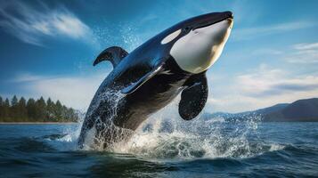 Wildlife photography of Photo of Killer Whale. Generative AI