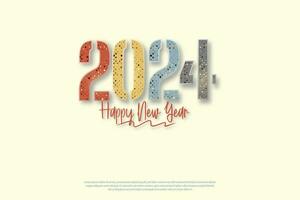 Happy New Year 2024 Colorful. With 3D modern numbers. Vector Premium Background for Banners, Posters or Calendar.
