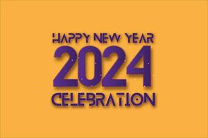 Simple and Clean Design Happy New Year 2024. yellow Background with for Background for Banners, Posters or Calendar. vector