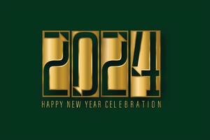 Happy new year 2024 design. With gold truncated number illustrations. Premium vector design