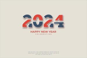 Simple and Clean Design Happy New Year 2024 for Background for Banners, Posters or Calendar. vector