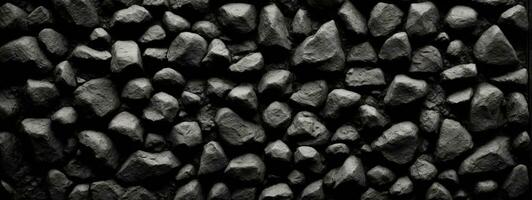 Black or dark gray rough grainy stone texture background. AI generated photo