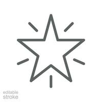 Star award line icon. simple star rating for symbol, contest winner sign, favorite rate achievement for web and app. Editable stroke vector illustration design on white background. EPS 10