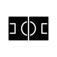 Football, sport icon. Soccer field from above, sport fields look from top. Pictogram symbol, Glyph style for mobile web and app. Solid Vector illustration. Design on white background. EPS 10