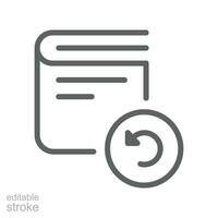 Reload document line icon. Refresh and transfer data. Update, Synchronize or backup directory folder. Restore symbol, reset file. Editable stroke Vector illustration. Design on white background EPS 10