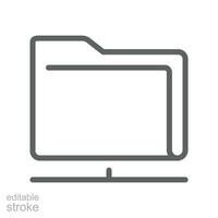 Document access, public shared icon. Internet folder sharing. Creative Cloud from web hosting collection line symbol, logo for app. Editable stroke Vector illustration Design on white background EPS10