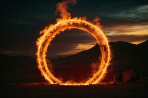 Ring of fire. AI generated photo