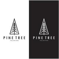 simple pine or fir tree logo, evergreen. for pine forest, adventurers, camping, nature, badges and business vector