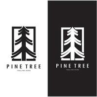 simple pine or fir tree logo, evergreen. for pine forest, adventurers, camping, nature, badges and business vector