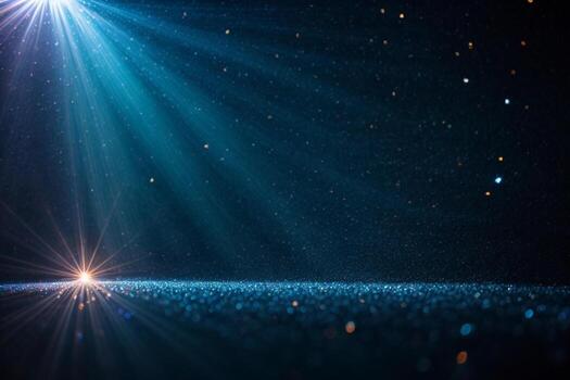 Abstract dark blue digital background with sparkling blue light particles and areas with deep depths Particles form into lines, surfaces and grids. AI generated photo