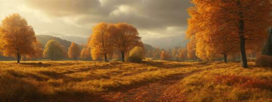 otoño escena. ai generado foto