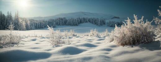 invierno espacio de nieve. ai generado foto