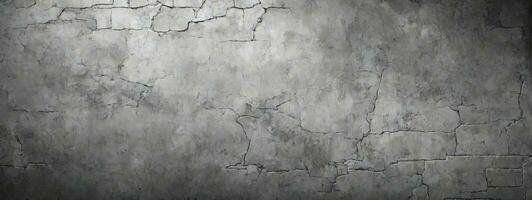 Old wall texture cement dark black gray background abstract grey color design are light with white gradient background.. AI generated photo