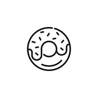 Donut line icon isolated on white background vector