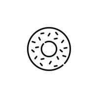 Donut line icon isolated on white background vector