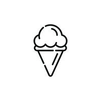 Ice cream line icon isolated on white background vector