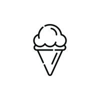 Ice cream line icon isolated on white background vector