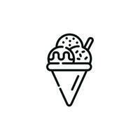 Ice cream line icon isolated on white background vector