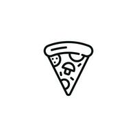 Pizza line icon isolated on white background vector