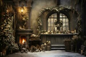 Rustic charm harmonizing with the glamour. Generative AI photo