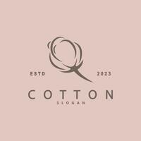 Cotton Logo Minimalist Design Simple Illustration Template vector