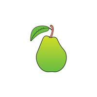 fresh green pears with stalks vector