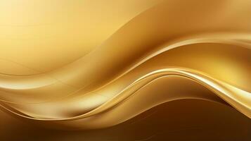 Abstract gold background with wavy lines. Generative AI photo