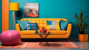 Playful and captivating texture with burst of vibrant colors. Generative AI photo