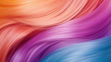 A close up of colorful hair. Generative AI photo