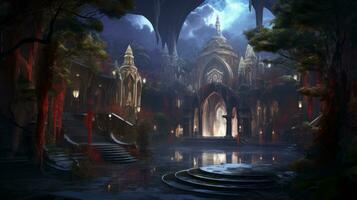 Mystical Yuletide realm inspiring fantastic design. Generative AI photo