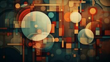 Mosaic of shapes and elements creating a captivating abstract design. Generative AI photo