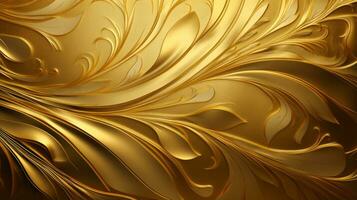 Close up of a luxurious gold wallpaper. Generative AI photo