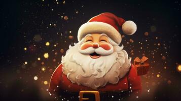 Joyful Christmas background cheerful Santa Claus and joyful elements. Generative AI photo