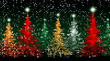 Joyful digital Christmas graphics sparking pixelated holiday delight. Generative AI photo