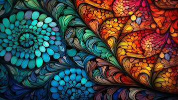 Intricate mosaic of colors in mesmerizing background. Generative AI photo