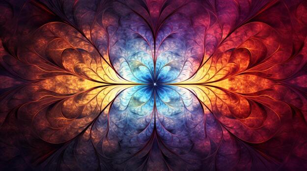 A vibrant and digitally rendered flower bursting with colors and life. Generative AI photo