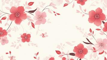 Vibrant floral background with red flowers. Generative AI photo