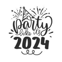 Happy New Year 2024 design. New Year Lettering. Premium vector design for poster, banner, greeting and New Year 2024 celebration.