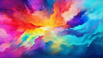 Energetic and playful abstract backdrop in a spectrum of colors. Generative AI photo