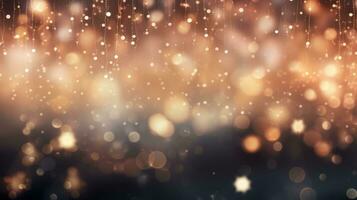 Elegant holiday background with shimmering Christmas lights. Generative AI photo