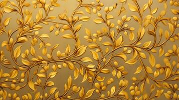 Detailed gold leaf pattern enhancing artistic compositions. Generative AI photo