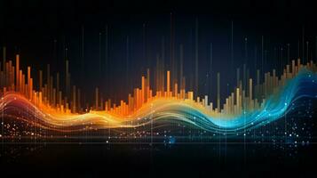 Vibrant sound wave on dark. Generative AI photo